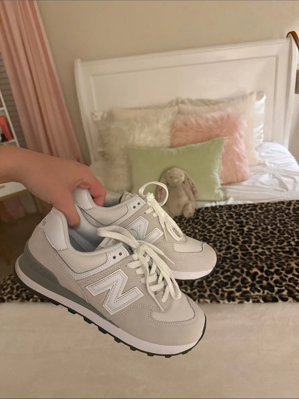 New Balance Women's Sneakers in Light Gray and White